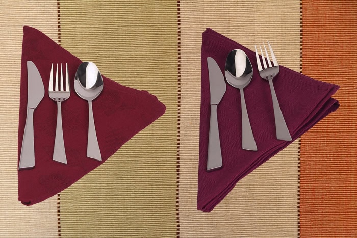 Tablecloth bands buff green cream and darker silverware 700 pix Tablecloth bands buff green cream and darker silverware 700 pix